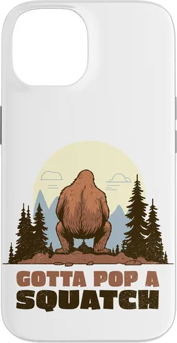 Miniatura 4 de Funda divertida para iPhone 16, diseño de Bigfoot Gotta Pop A Squatch Squat Poop Joke