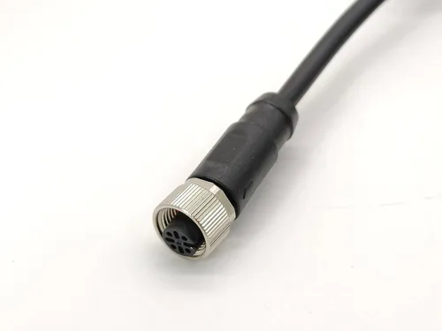 Miniatura 32 de Elecbee Cable M12 A-Code Conector recto de cabeza hembra individual Cable eléctrico de enchufe de aviación (cable de 12 pines 1M/3.3 pies)