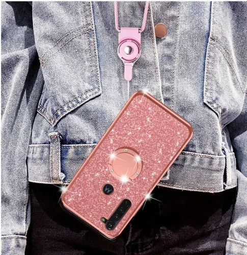 Miniatura 4 de Funda para Moto G Stylus (2020) Linda funda de silicona delgada de TPU de lujo con purpurina para Motorola G Stylus 2020 - Oro rosa