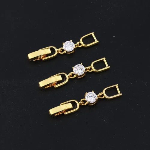 Miniatura 5 de Extensores de pulsera para collar, 3 piezas de diamantes de imitación chapados en oro, juego de cierre plegable para pulseras, collares y Dorado