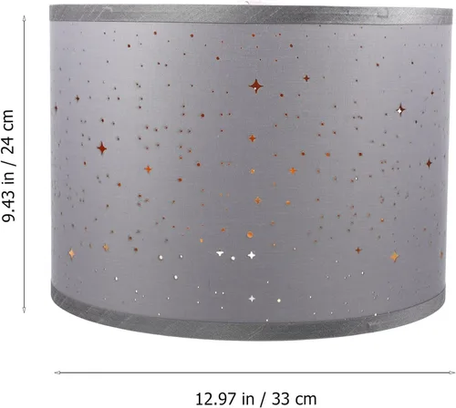 Miniatura 6 de LIFKOME Lámpara de mesa Pantalla de tela Pantalla Estrella Tambor s Hueco Cubierta de Mesa Clip en Bombilla Lámpara S Reemplazo Para Al lado De La