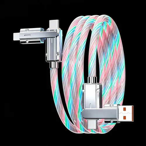 Miniatura 8 de Cable USB PD cargador rápido iluminado (USB 4 en 1 azul), soporta transferencia de datos, se puede utilizar como luz nocturna, longitud del cable