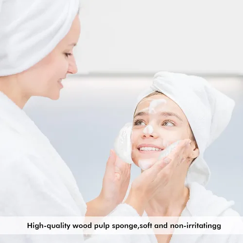 Miniatura 7 de Geiserailie 50 esponjas faciales comprimidas, maquillaje facial, esponjas cosméticas naturales de spa para mujeres, máscara exfoliante, eliminación