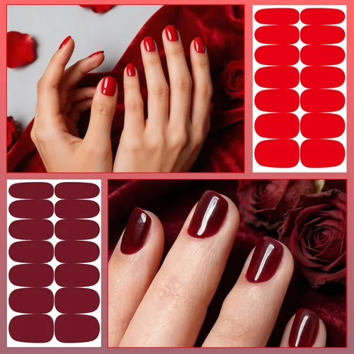 Miniatura 3 de Paquete de 16 hojas de esmalte de uñas para el Día de la Independencia, tiras de esmalte de uñas de gel autoadhesivas, con bandera estadounidense
