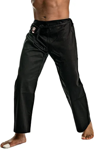 Miniatura 5 de Ronin - Pantalones de karate de peso medio, 100% algodón, 8 onzas, cordón tradicional, color blanco y negro, calidad y comodidad