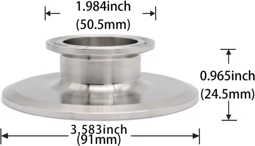 Miniatura 2 de 3 pulgadas × 1.5 pulgadas ajuste sanitario tapa final reductor acero inoxidable 304 sanitario concéntrico reductor tri abrazadera trébol