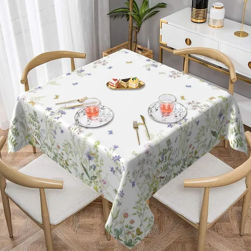 Miniatura 37 de BETGINY 4th of July Tablecloth Square 60x60 Inch,White Red Blue Patriotic Stars Table Cloth,Stain Resistance Polyester American Independence Day