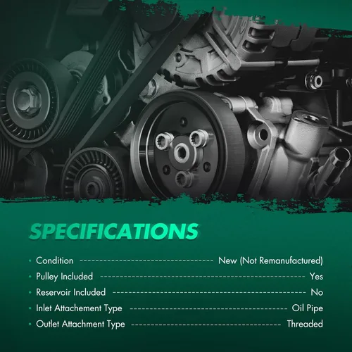 Miniatura 3 de SCITOO Bomba de dirección asistida, con polea, 2007-2012 para Dodge Caliber, 2007-2017 para Jeep Compass, 2007-2017 para Jeep Patriot, reemplazo #