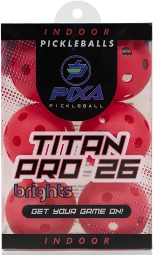 Miniatura 17 de PIXA Titan Pro 26 Pickleball para interiores, aprobado por USAPA, bolas de pickleball duraderas para interiores, rebote constante, vuelo suave, Rojo