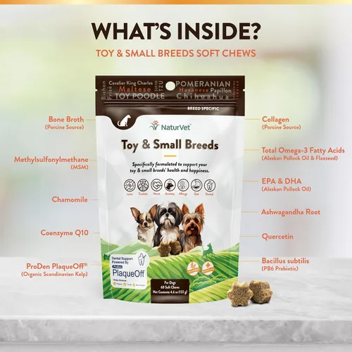 Miniatura 3 de NaturVet Suplemento para Razas Pequeñas - para Apoyo Articular, Digestión, Cuidado de la Piel y el Pelaje - Multivitamínicos para Perros