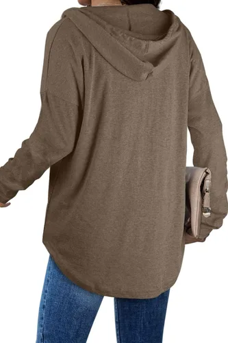 Miniatura 3 de Bofell Sudaderas de moda para mujer, sudaderas de gran tamaño, camisas largas de ajuste holgado
