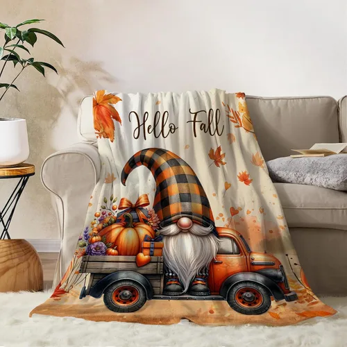 Miniatura 17 de YeeJu Manta decorativa de otoño, tamaño Queen, para Acción de Gracias, cosecha de otoño, lindas calabazas, para cama, sofá, grande, suave, Otoño-01