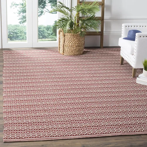 Miniatura 26 de SAFAVIEH Colección Montauk - Alfombra decorativa de 3 x 5 pies, color marfil y negro, hecha a mano de algodón estilo bohemio rural, ideal para zonas