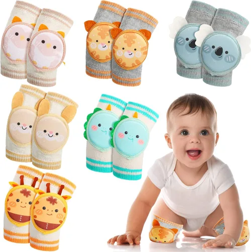 Miniatura 7 de Preboun 6 pares de rodilleras de bebé para gatear antideslizantes, protectores de rodilla transpirables para niños y niñas, 0-3 años de edad