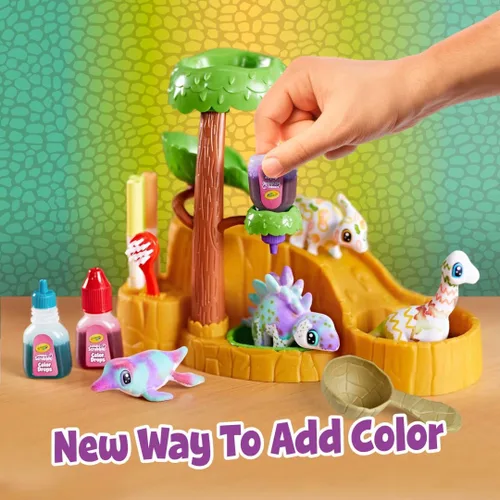 Miniatura 4 de Crayola Scribble Scrubbie Pets - Tobogán acuático de dinosaurio, juguetes de dinosaurio para niños, juguete de aseo de mascotas, regalos para niños