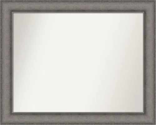 Miniatura 471 de Amanti Art Espejo de pared personalizado no biselado (24.5 x 24.5 pulgadas), marco gris marrón alta, varios tamaños personalizados, espejo de baño