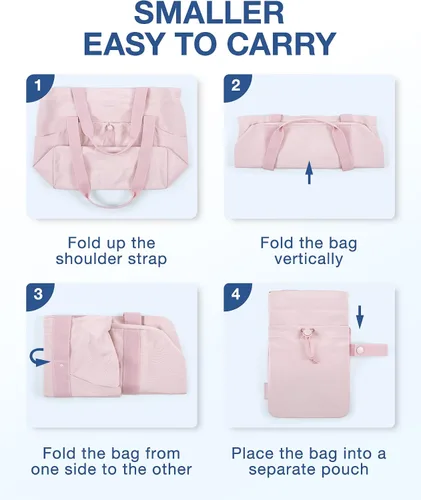 Miniatura 4 de BAGSMART Women Foldable Tote Bag, Large Tote Bag for School Shoulder Bag Handbag for Travel, Work, Beach, Gym, Shop