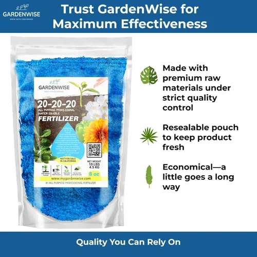 Miniatura 5 de Gardenwise Fertilizante Soluble en Agua 20-20-20 – Polvo para Alimento Líquido de Plantas para Plantas de Interior y Exterior, Orquídeas, Vegetales