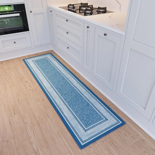 Miniatura 23 de Ottomanson Alfombra de pasillo de 1 pies 10 pulgadas x 6 pies, alfombra de cocina con parte trasera de goma antideslizante para área del fregadero