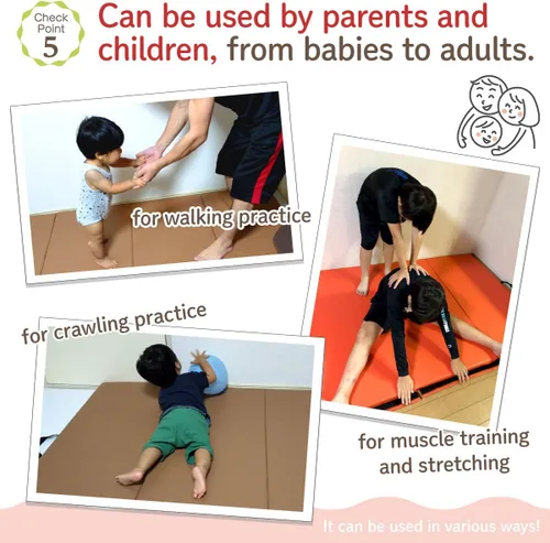 Miniatura 5 de KaRaDaStyle Colchoneta de Gimnasia Plegable de Estiramiento 75"x31"x1.2" Ejercicio Entrenamiento Muscular Juego de Niños Colchoneta de Barra