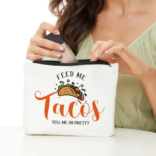 Miniatura 2 de JIUWEIHU Feed Me Tacos Tell Me I'm Pretty - Divertido regalo de comida mexicana para amantes de los tacos, mujeres, niñas, adolescentes y novios