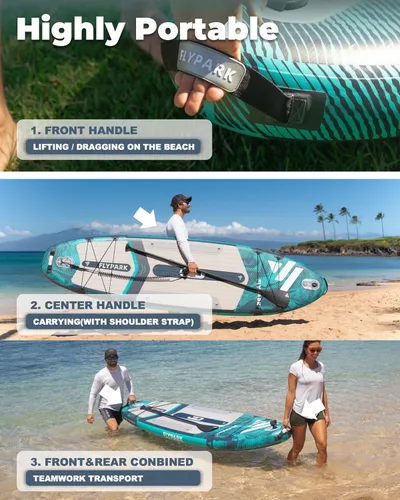Miniatura 4 de Flypark 10'8/11'x35'' Fishing&Family Stable Inflatable Paddle Boards, Extra Wide SUP Paddleboard Inflatable, 430lb/3 People, Stand Up Paddle Board