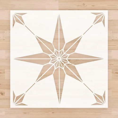 2 plantillas de azulejos reutilizables de 12 x 12 pulgadas para pintar pisos, cemento, muebles, madera, bricolaje, decoración del hogar, manualidades
