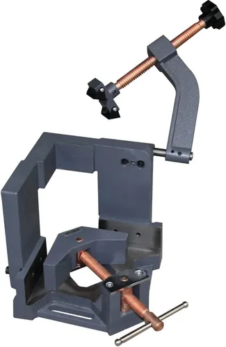 KAKA INDUSTRIAL Abrazadera de ángulo de 3 ejes, abrazadera de soldadura de hierro fundido resistente, apertura de mandíbula de 3.9 pulgadas,