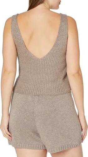 Miniatura 6 de The Drop Sylvie - Suéter corto con cuello en V y textura acanalada para mujer