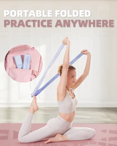 Miniatura 6 de YOTTOY Correa de Yoga y Bandas de Resistencia - Bandas Elásticas de Ejercicio para Mujeres con 10 Bucles - Perfectas para Estiramientos y Terapia