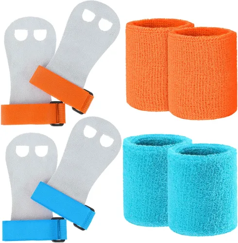 Miniatura 9 de 2 juegos de muñequeras de agarre para gimnasia para niños y jóvenes, protección de palma y soporte de muñeca, accesorios deportivos para ejercicio