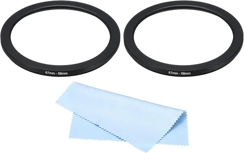 Miniatura 11 de PATIKIL Anillo de metal con paño de limpieza, paquete de 2 anillos adaptadores de filtro de lente de cámara, anillo adaptador de filtro de aluminio