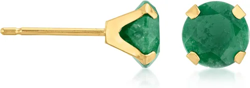 Miniatura 3 de Ross-Simons Pendientes de tuerca Martini esmeralda de 1,60 quilates en oro amarillo de 14 quilates