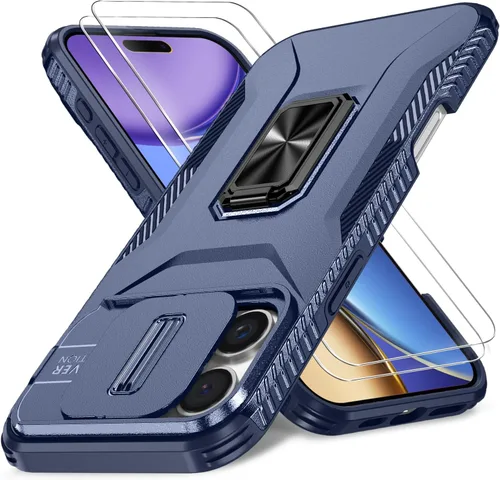Miniatura 46 de Funda HakkTaoo para iPhone 13/iPhone 14 de 6.1 Pulgadas con Funda Deslizante para Cámara + Protector de Pantalla (2 Paquetes), Funda Protectora a