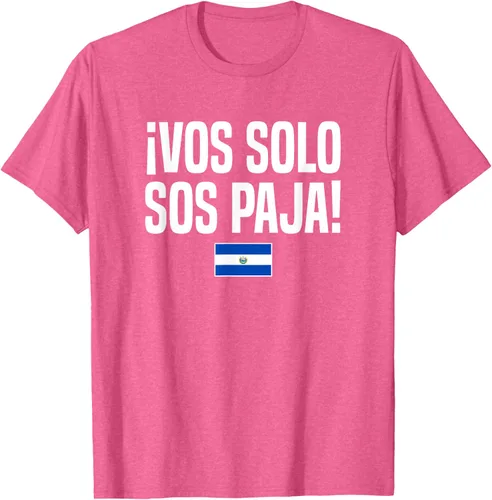 Miniatura 38 de Camiseta Vos Solo Sos Paja Salvadoran Slang Bandera de El Salvador, Negro