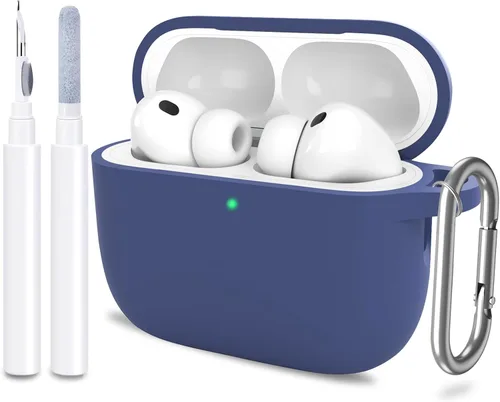 Miniatura 40 de Funda para AirPods Pro 3 con limpiador y protector de silicona suave con llavero para mujeres y hombres, funda para Apple AirPods Pro de 3ª Claro