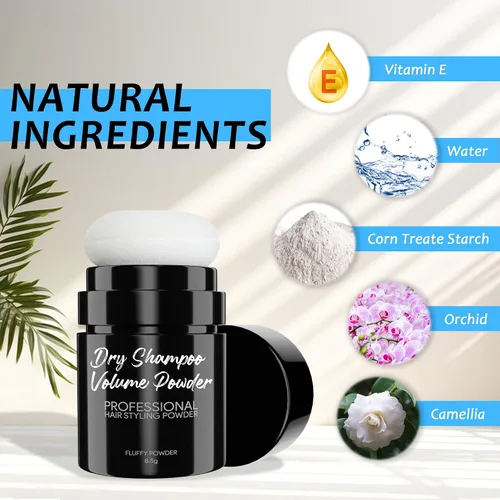 Miniatura 3 de Champú en polvo seco, polvo para peinar, cabello seco que mantiene el cabello suave y esponjoso todo el día, sin ensuciar, polvo, levantamiento
