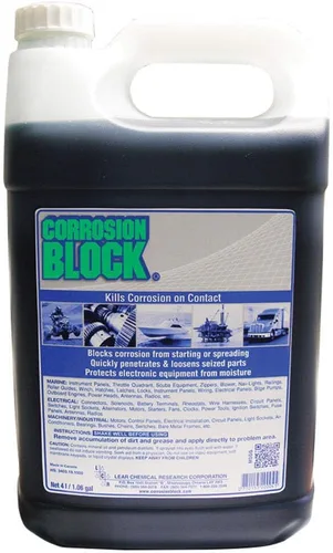 Botella de un galón con bloque de corrosión