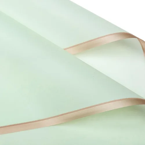 YACEYACE Elegante papel de regalo de flores, impermeable y perfecto para envolver flores de regalo, proyectos de manualidades, verde claro con borde