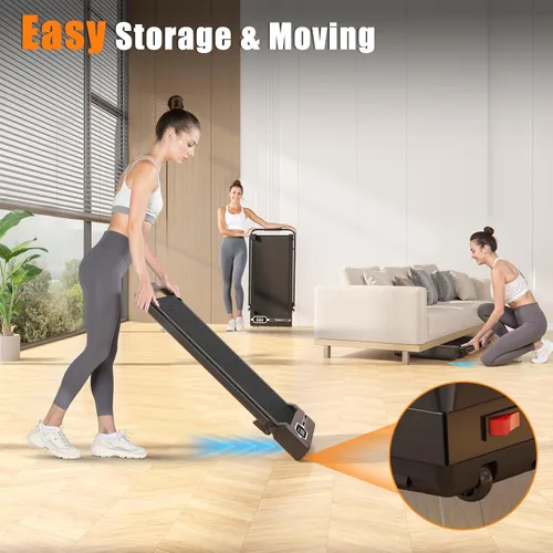 Miniatura 7 de Almohadilla para caminar con barra de asa, caminadora con inclinación del 8%, 2.5 HP silenciosa debajo del escritorio 320 libras 2 en 1 caminadoras