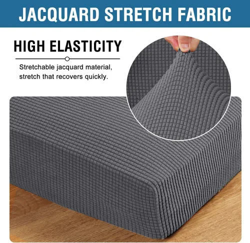 Miniatura 4 de H.VERSAILTEX Funda Individual Super Elástica para Chaise Longue Fundas para Sofá Seccional para Sofá en Forma de L Tanto Izquierdo/Derecho con Tela