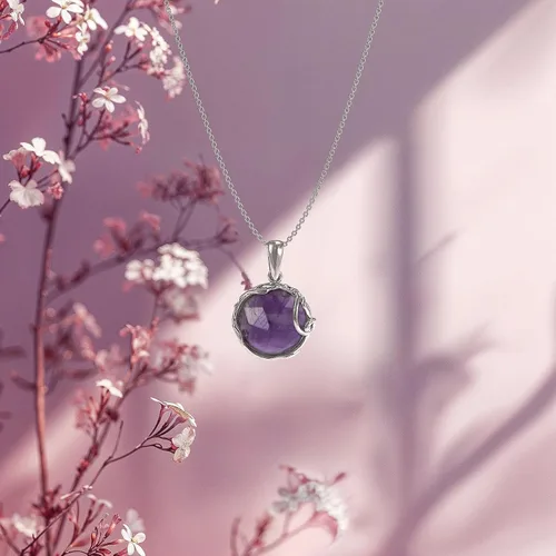 Miniatura 21 de Collares de plata de ley 925 con piedras preciosas para mujer, piedra natal, collares con colgante de plata, collar de plata de declaración de plata