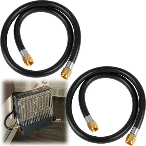 Miniatura 11 de Wadoy, conjunto de conector de manguera de propano para cámper, 2 pies, 3/8" rosca hembra x 3/8" rosca hembra para conexión rápida, manguera de 24