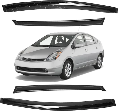 Miniatura 64 de Viseras para ventanas para Mazda 3 Sedán 4 puertas 2004 2005 2006 2007 2008 2009 estilo JDM Mugen, deflector de viento, protector solar y de lluvia