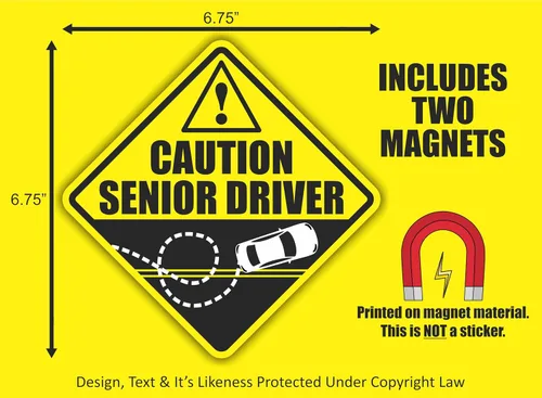 Miniatura 3 de 2 divertidos letreros magnéticos de automóvil con advertencia de broma para conductores mayores, regalos de broma para mujeres mayores, hombres