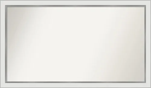 Miniatura 466 de Amanti Art Espejo de baño blanco para sobre el fregadero, 30 x 35 pulgadas, espejo de tocador rectangular estrecho de Eva de oro blanco, marco