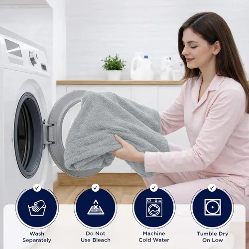 Miniatura 129 de DAN RIVER Paquete de 2 sábanas de baño de 35x70 pulgadas, sábanas de baño jumbo acanaladas para adultos, toallas grandes gruesas y absorbentes