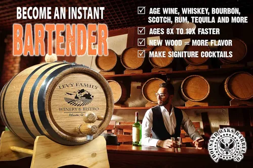 Miniatura 7 de Barril de envejecimiento de roble personalizado de 3 litros con soporte, moño y espita – Vino de la edad, aguamiel, cócteles, bourbon, whisky