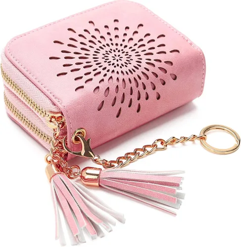 APHISON RFID - Porta tarjeta de crédito con cremallera carteras pequeñas para mujer en cuero estilo girasol para mujer y niña caja de regalo 1927