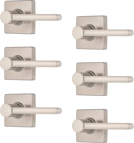 Miniatura 16 de BRINKS – Paquete de 6 manijas de puerta de paso interior, estilo contemporáneo, bronce toscano, acabado en bronce aceitado sin llave, manija